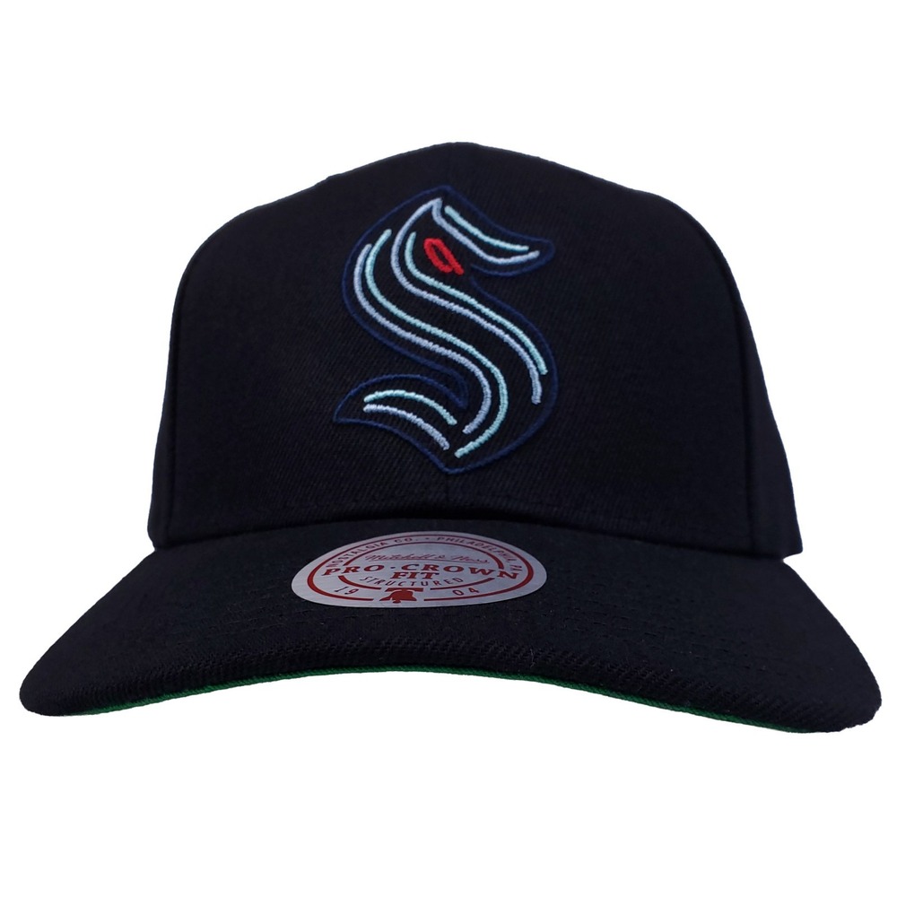 Seattle Kraken Mitchell & Ness NHL Pro Fit Snapback Hat Cap Embroidery Logo NWT